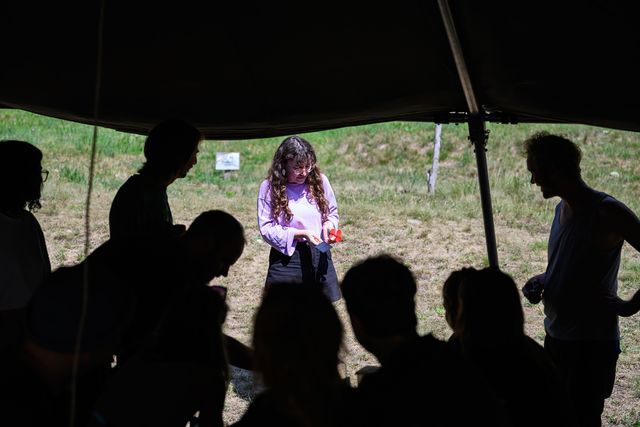 Lorena Cocora introduces low-power energy harvesting components to participants. Photo Katja Goliat