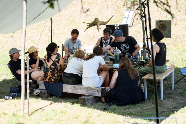 Collaborative brainstorming on artistic coping mechanisms in relation to ecological and technological failures. Photo Katja Goliat