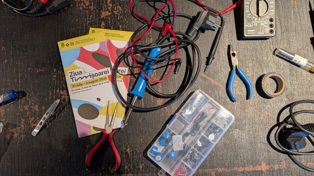 Essential tools of the trade—soldering irons, multimeters, and components ready for hands-on experimentation