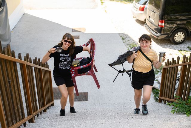 Heading to the focus group session with the propper portable gear. Photo Katja Goliat
